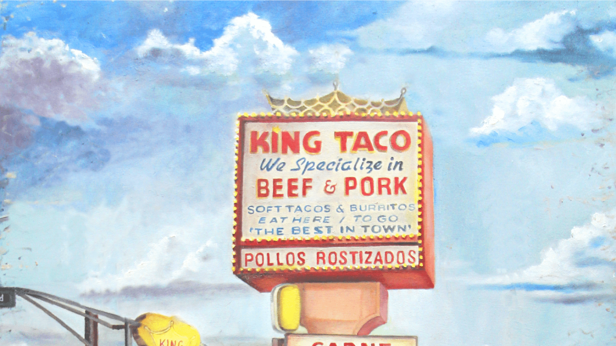 A painting of King Taco #2 painted by Ricardo Barragan