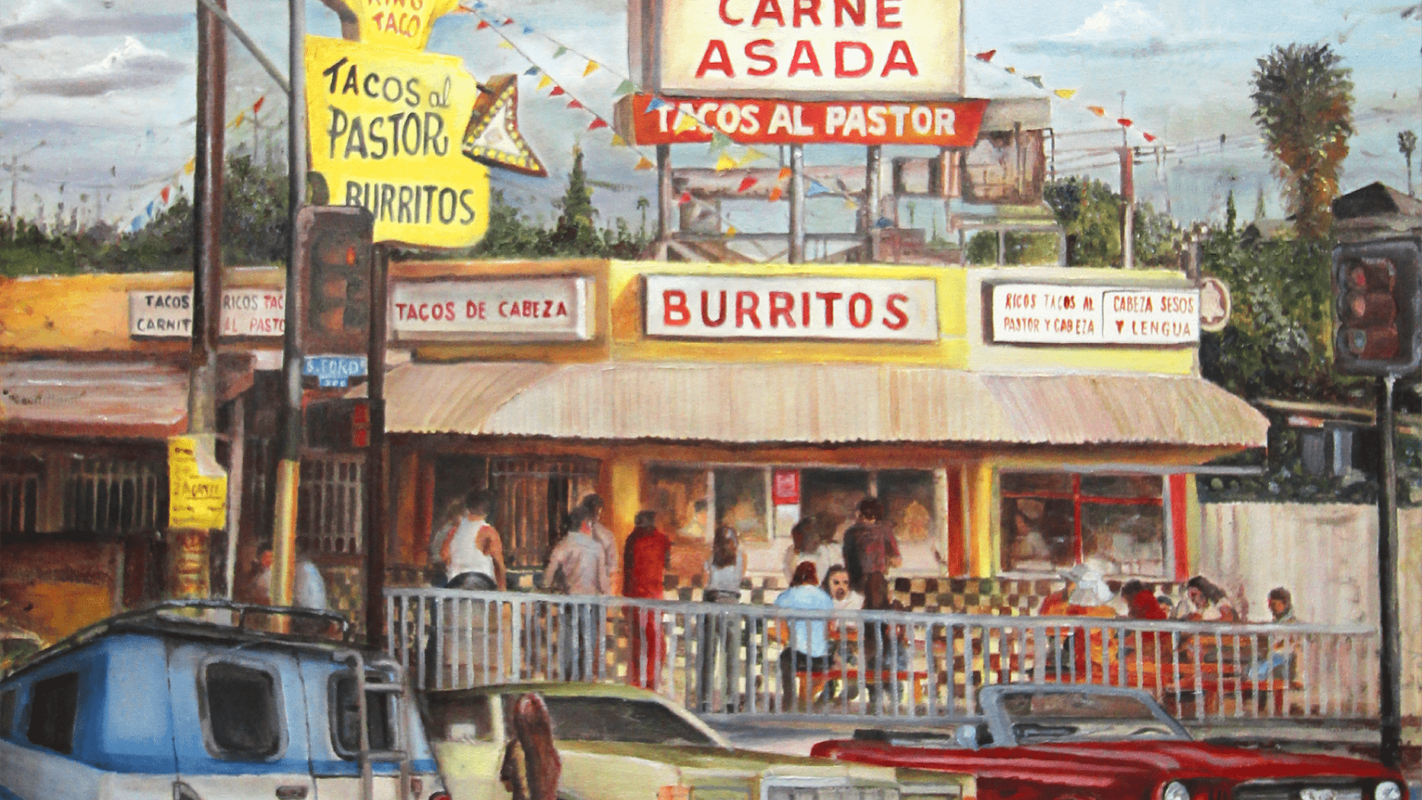 A painting of King Taco #2 painted by Ricardo Barragan